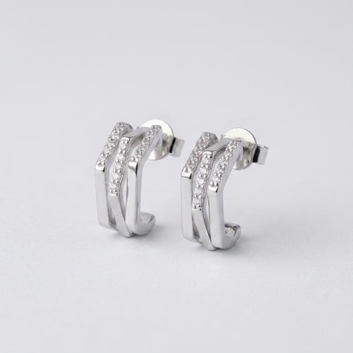 Celeste Double-Bar Hoop Earrings