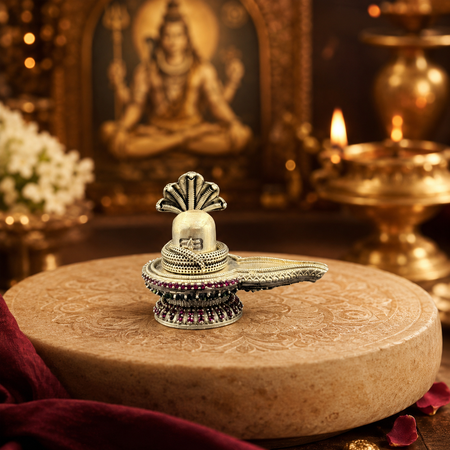 Pure Silver Mahakaal Shivling Divine Idol