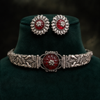 Raktakamala Heritage Choker Set with Earrings