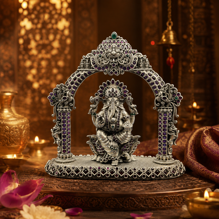 Pure Silver Ratnarch Ganesh Darbar