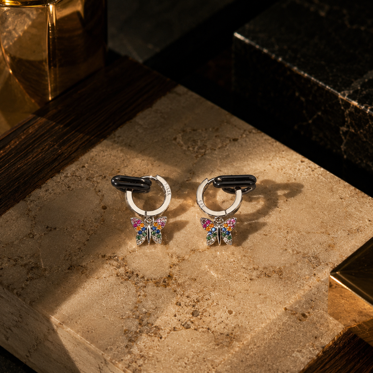 Mariposa Rainbow Hoop Earrings