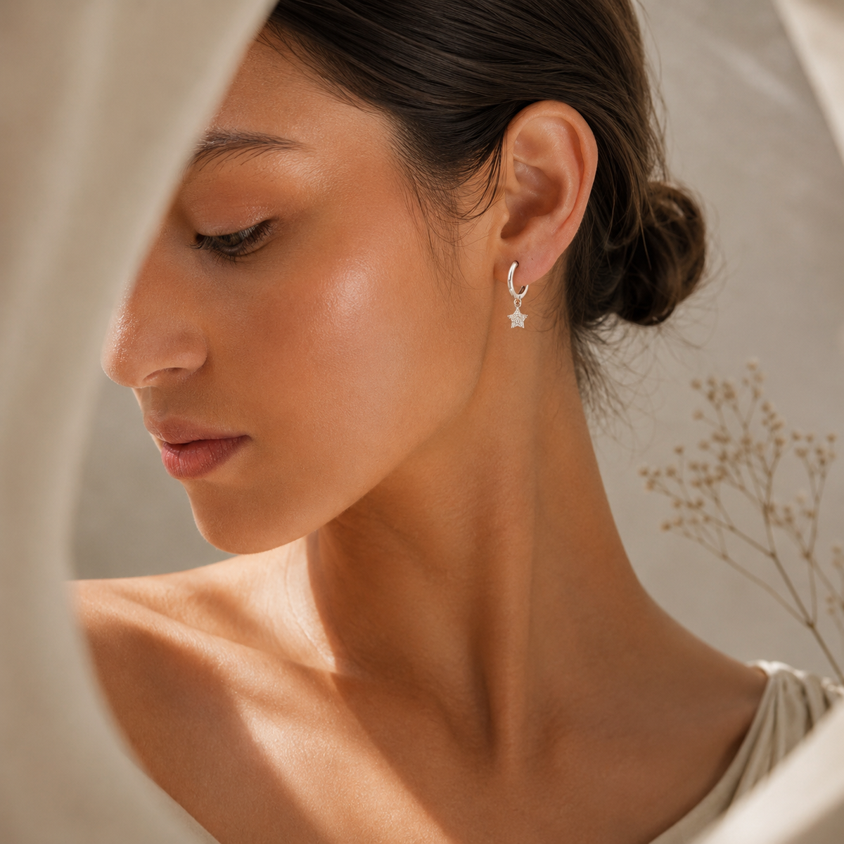 Astrid Star Hoop Earrings
