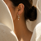 Amara Heart & Pearl Hoop Earrings
