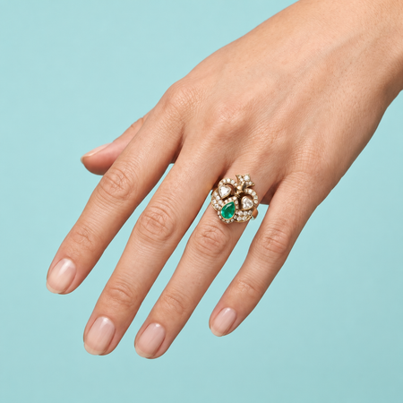 Meenakshi Emerald Ring