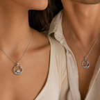 Celestial Sun & Moon Couple Pendants (Without Chain)