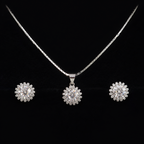 Frost Bloom Sparkle Pendant Set