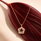 Rose Gold Pearl Wreath Pendant with Chain