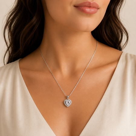 Celeste Heart Pendant with Chain