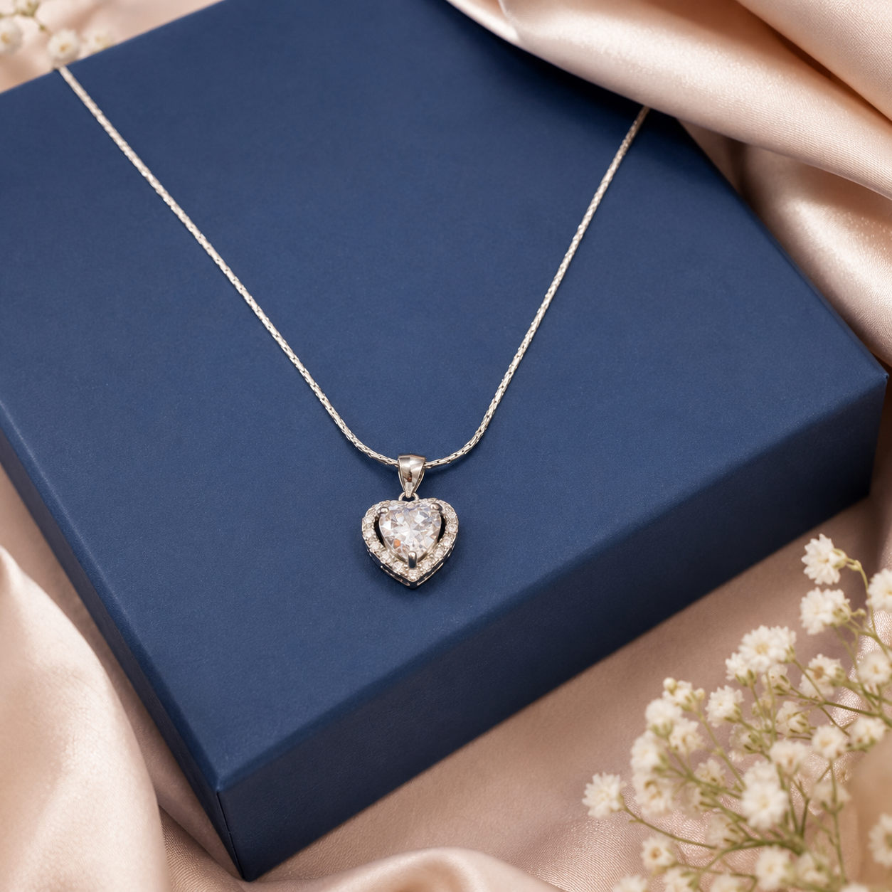 Celeste Heart Pendant with Chain