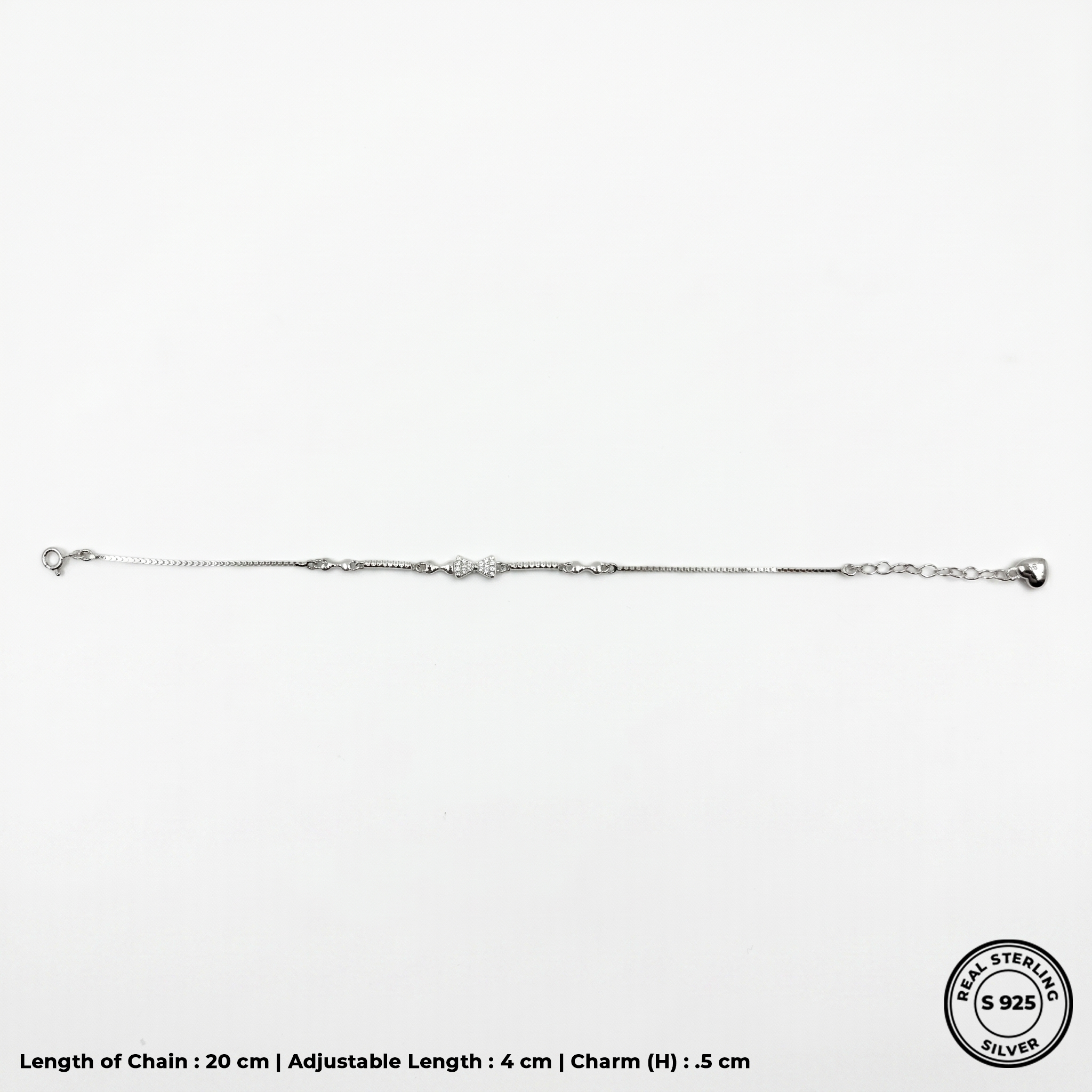 Silver Elan Bow Bracelet