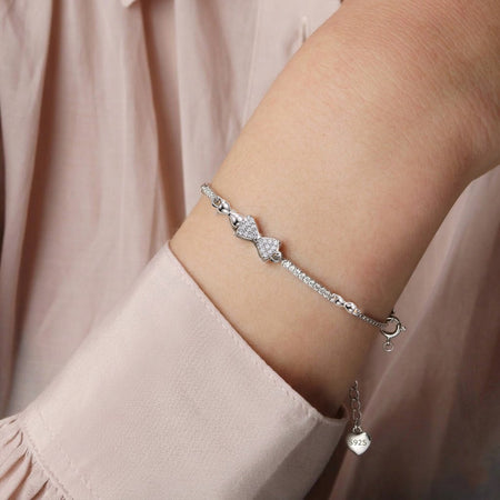 Silver Elan Bow Bracelet