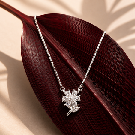 Bloom Leaf Pendant with Chain
