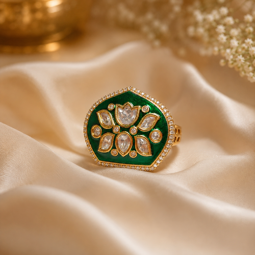 Pachai Padma Polki Ring