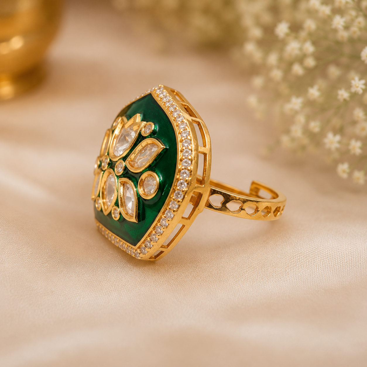 Pachai Padma Polki Ring