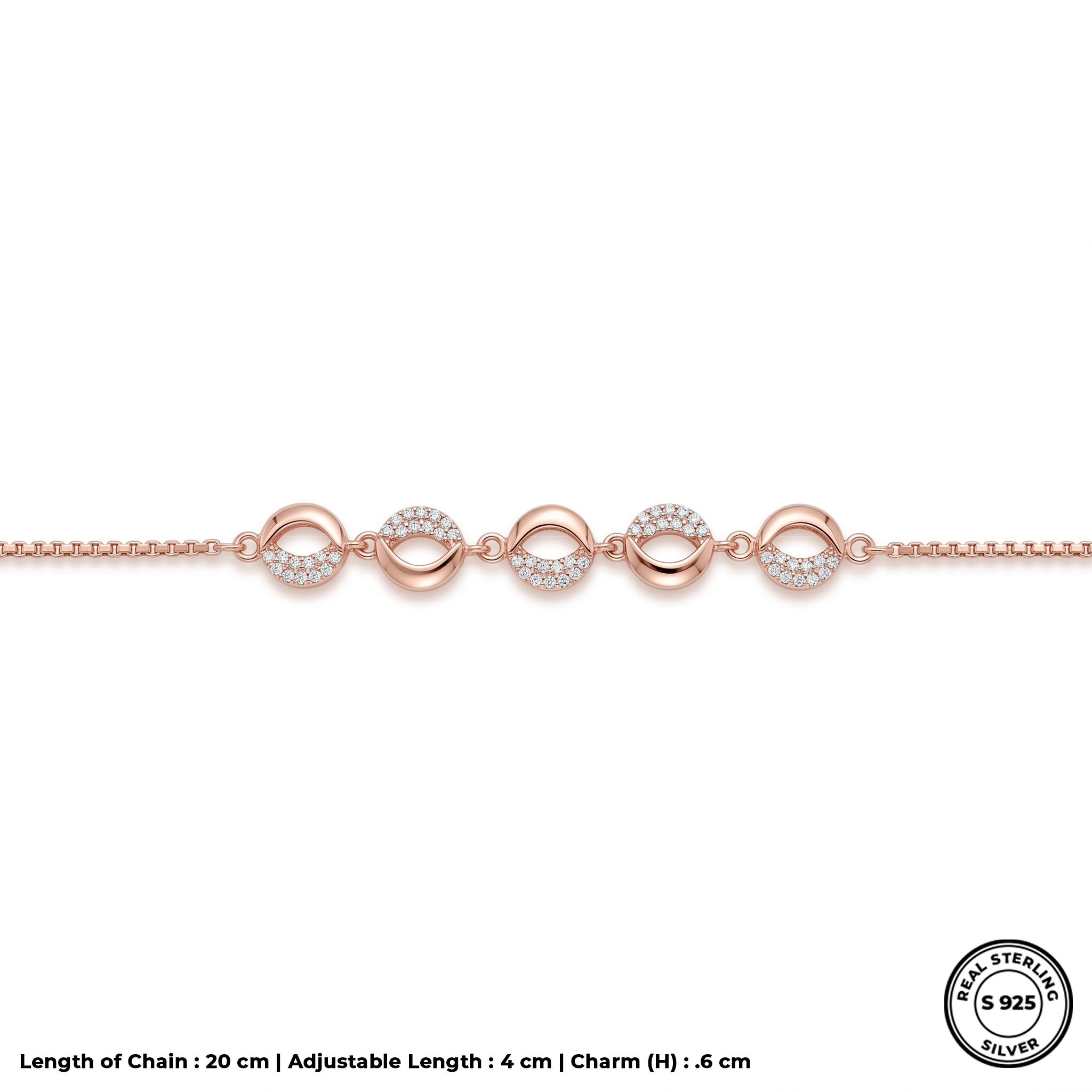 Silver Aurielle Loop Rose Bracelet
