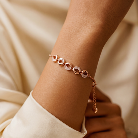 Silver Aurielle Loop Rose Bracelet