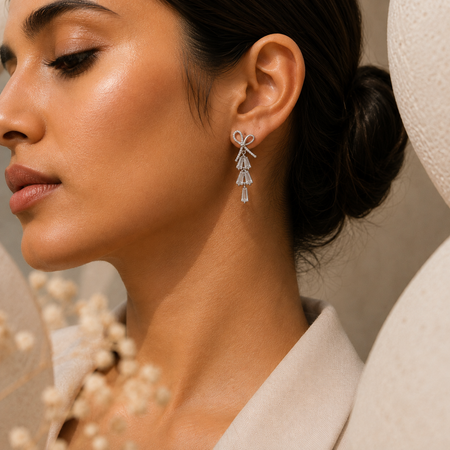 Celeste Bow Drop Earrings