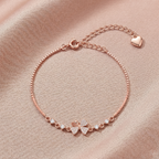 Silver Butterfly Rose Bracelet