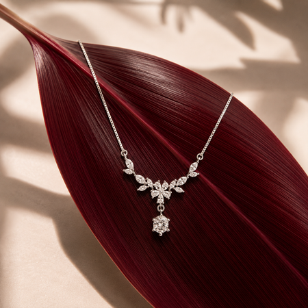 Floral Cascade Pendant with Chain