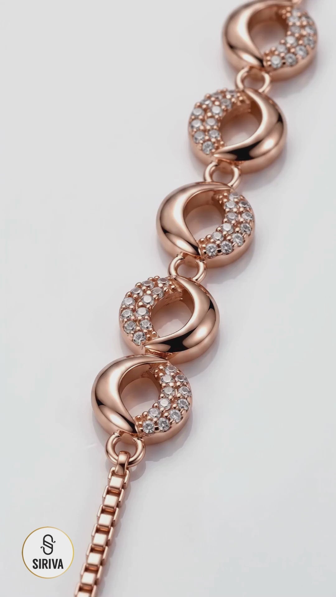 Silver Aurielle Loop Rose Bracelet
